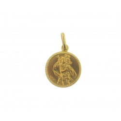 14Kt Yellow Gold Round Saint Christopher Pendant (2.00gr) 14Kt Yellow Gold Round Saint Christopher Pendant (2.00gr)